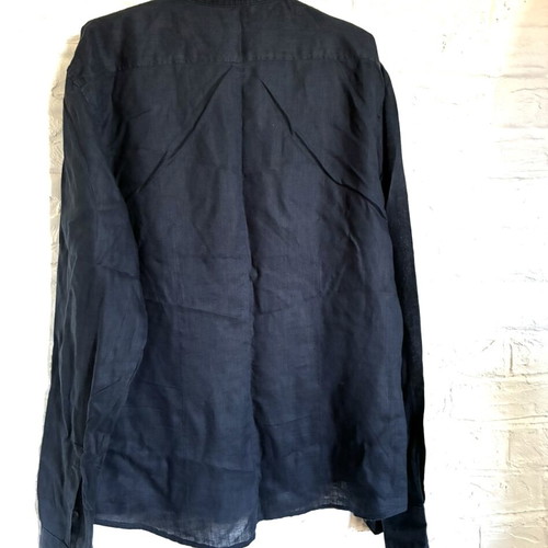 Versace linen shirt very dark blue XXL like new