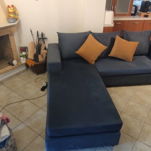 Reversible corner sofa like new, stain-resistant fabric