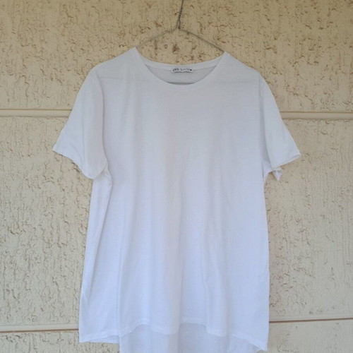 ZARA Λευκή Basic Μπλούζα Μέγεθος L Σαν Καινούργιο