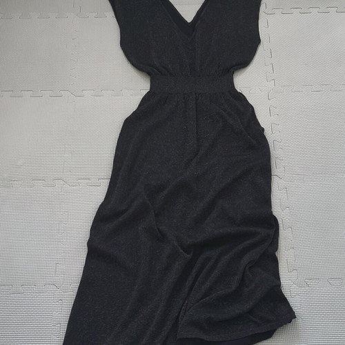 Bershka women's black lurex maxi dress size M like new