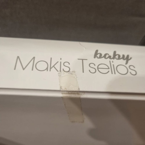 Makis Tselios baby bedding set with teddy bear moon design, pink