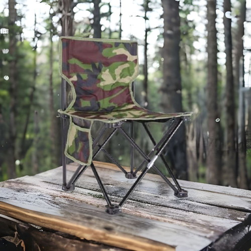 Folding Fishing Chair with Camo Pocket 64x37x37cm New