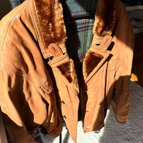 Vintage leather jacket Vera Pelle like new, brown
