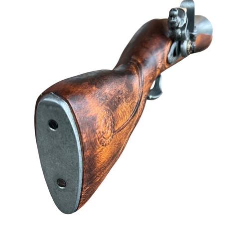 Decorative blunderbuss flintlock pistol used with wooden stock