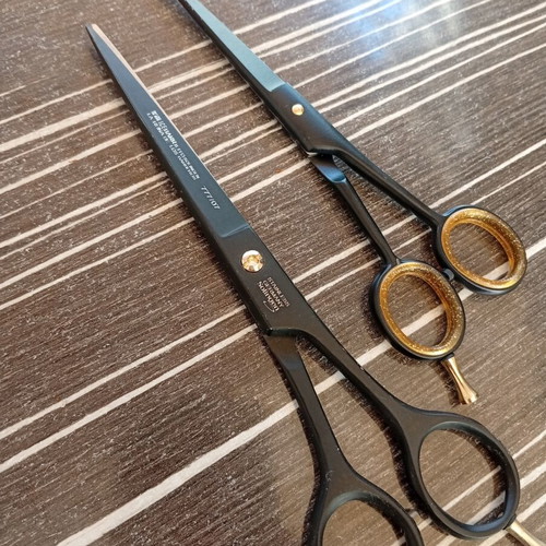 Solingen haircutting scissors, new set of two