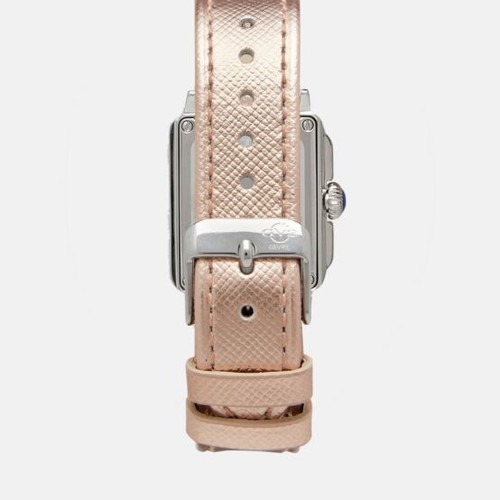 Gevril Ladies Luxury Watch Rose Gold and Silver Sapphire Crystal Genuine Leather