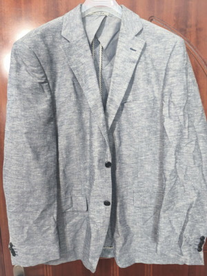 Christian Berg suit jacket 100% linen, comfort fit, like new, XL, turquoise