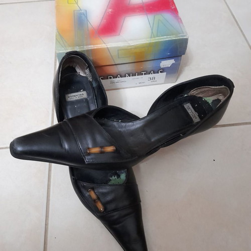 Hispanitas pumps used, black with horn heel, size 38