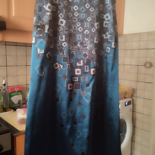 Dress 70s style satin, like new, black and blue, Bershka, size M