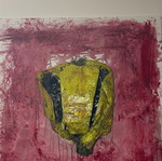Original acrylic painting with solid elements, contemporary art
