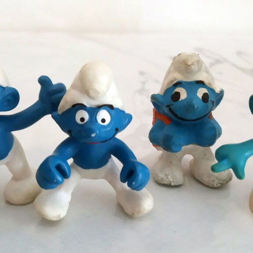 Smurfs figures used, pack of 4, PEYO Schleich