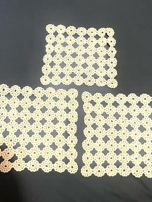 Handmade doilies new, set of 3 pieces