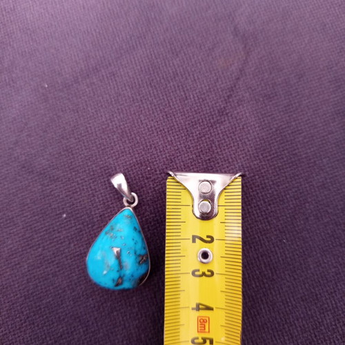 Turquoise Energy Crystal Silver Pendant new