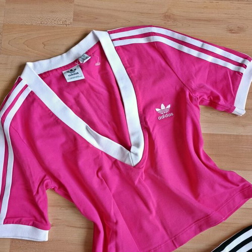 Adidas women's sports tops new, black and pink, size S