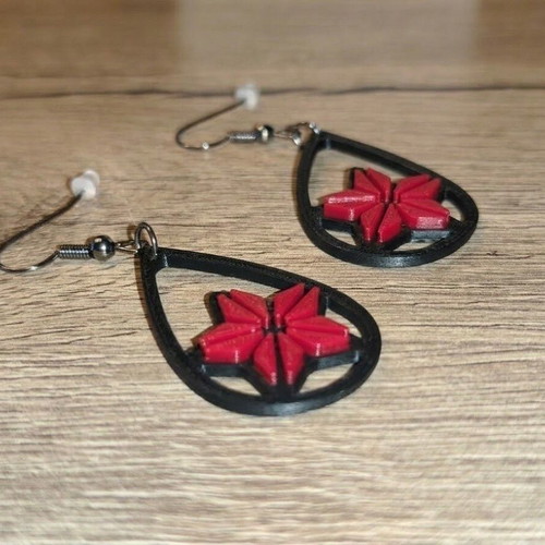 3D Printed Earrings Set of 3 Modern Geometric Flower Design new
