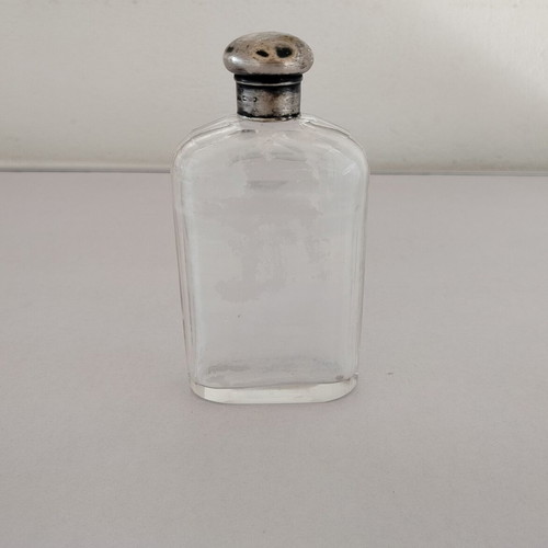 Glass bottle from barber set used