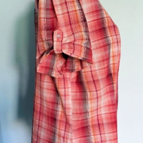 Estelle Cotton Tunic Shirt like new, short sleeves, pearl buttons
