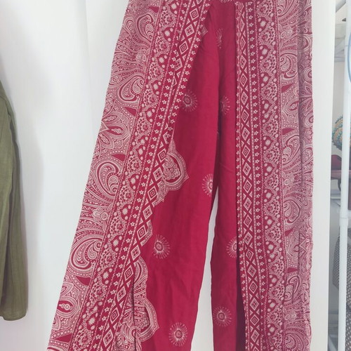 Hippie festival pants vintage boho, used, red, size S