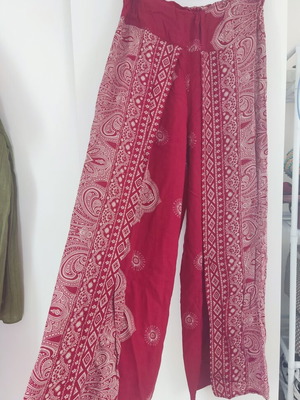Hippie festival pants vintage boho, used, red, size S