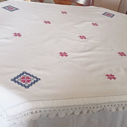 Handwoven tablecloth 110x110 cm like new from eastern Crete