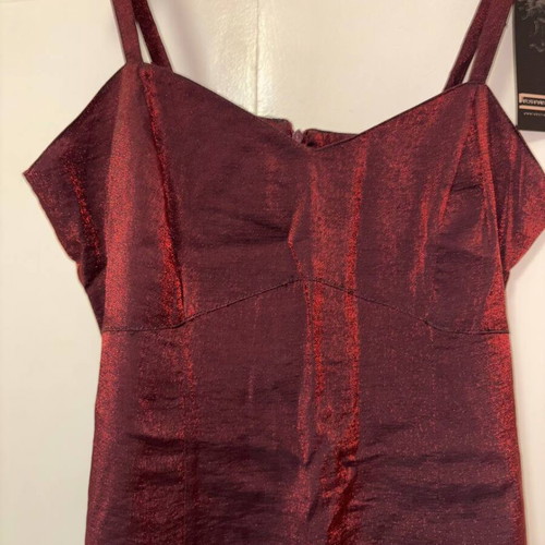 Dress L size new, metallic burgundy color with thin straps