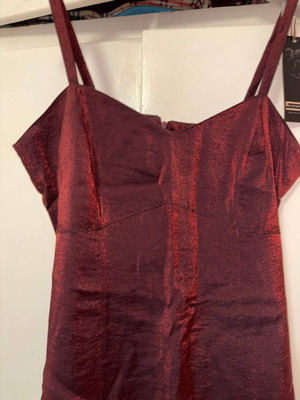 Dress L size new, metallic burgundy color with thin straps