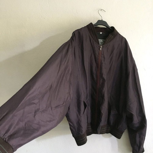 Avanti Purple 100% Silk Bomber Jacket Like New, Size L-XL