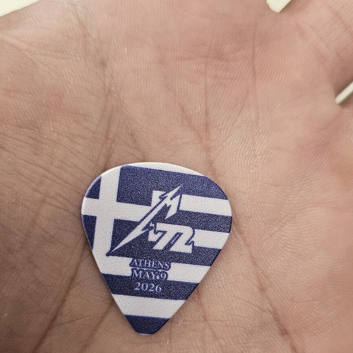 Metallica guitar pick Athens 2026