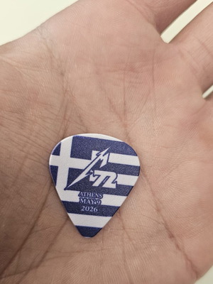 Metallica guitar pick Athens 2026