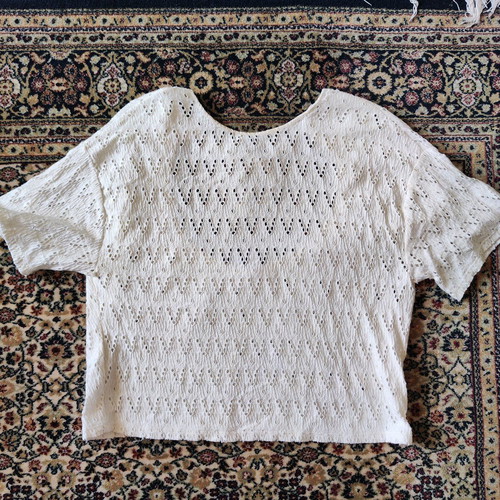 Mango (MNG) Crochet top with open back like new, size M