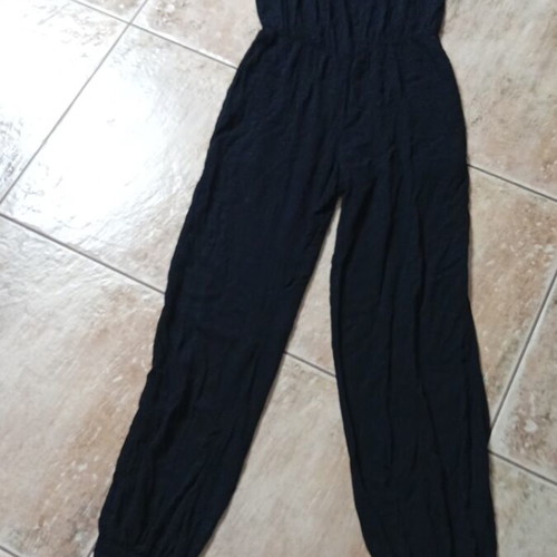 Pink Woman jumpsuit used, black with gathers, size S