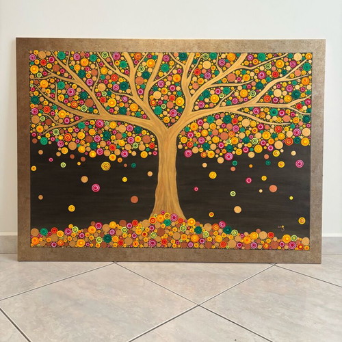 Acrylic canvas painting 'The Tree of Life', handmade