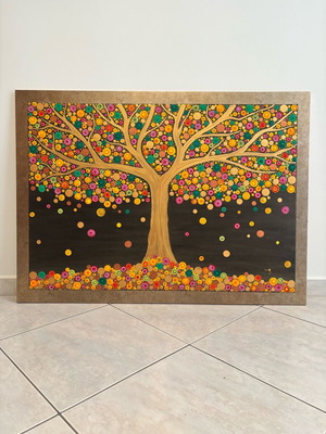 Acrylic canvas painting 'The Tree of Life', handmade