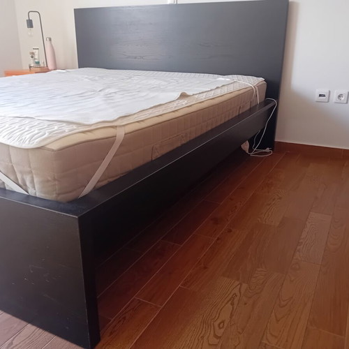 IKEA double bed used, black, 200x160 cm