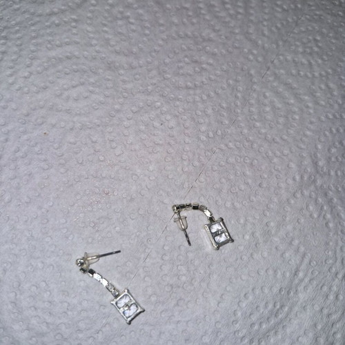 Fos screw earrings dangling like new, silver