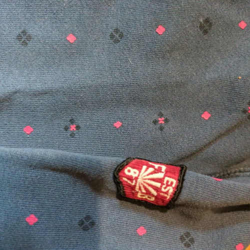 Funky Buddha men's sweatshirt used, blue with fuchsia designs, size M