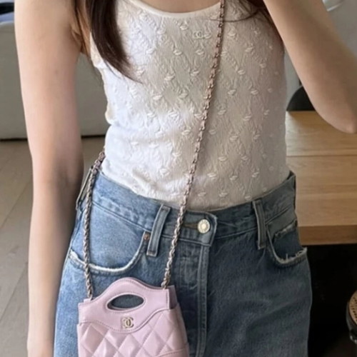 Chanel Classic CC Logo White Knit Tank Top like new, size 40
