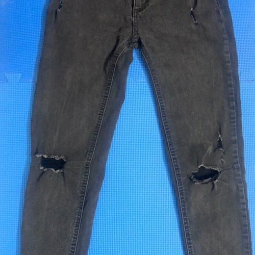 Pull & Bear Washed Black Ripped Skinny Jeans Size S 36 Like New