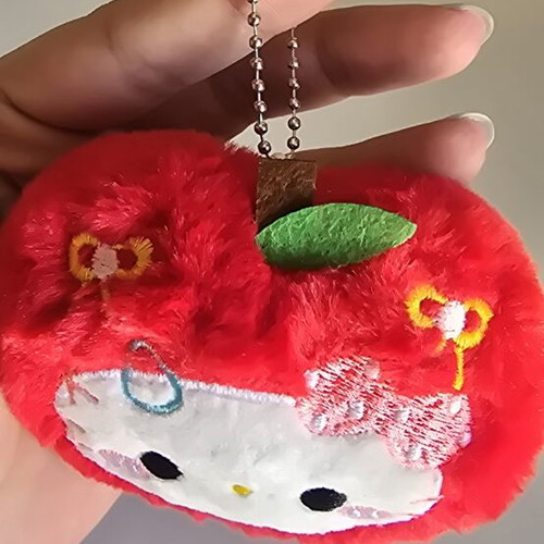 Hello Kitty Apple Plush Keychain new