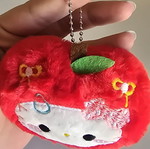 Hello Kitty Apple Plush Keychain new