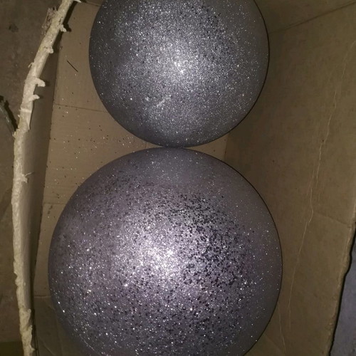 Display balls used, pack of 3, polystyrene with silver glitter