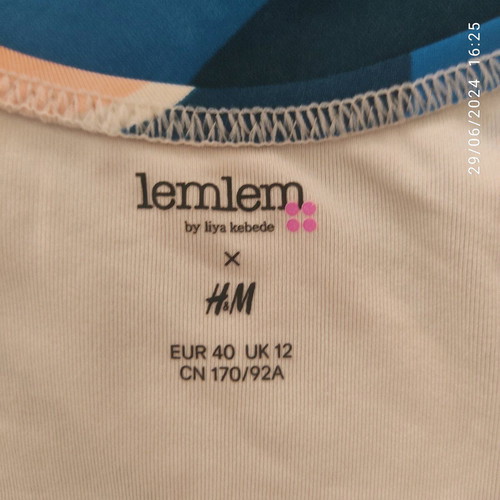 H&M by lemlem swimsuit collectible used, size 40, one-piece