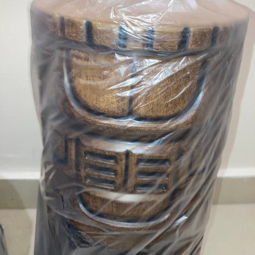 TikiToonz 8Ω 10-80W floor speakers new with carved Tiki designs