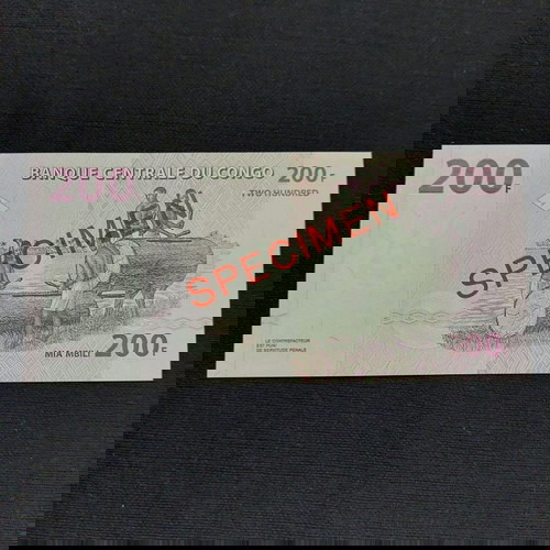 SPECIMEN. CONGO 200 FRANCS.