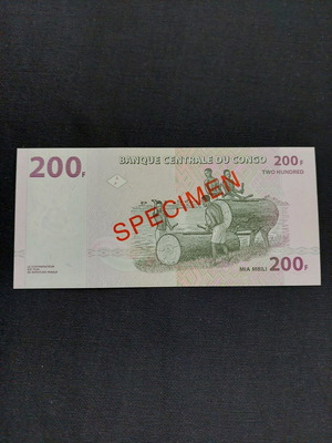 SPECIMEN. CONGO 200 FRANCS.