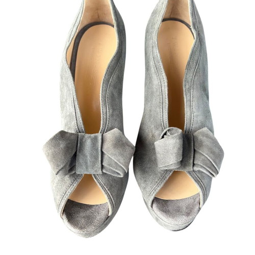 Twin-Set Simona Barbieri suede leather women's heels size 38 new gray