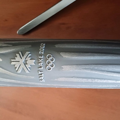 Olympic torch 2002 used with broken glass