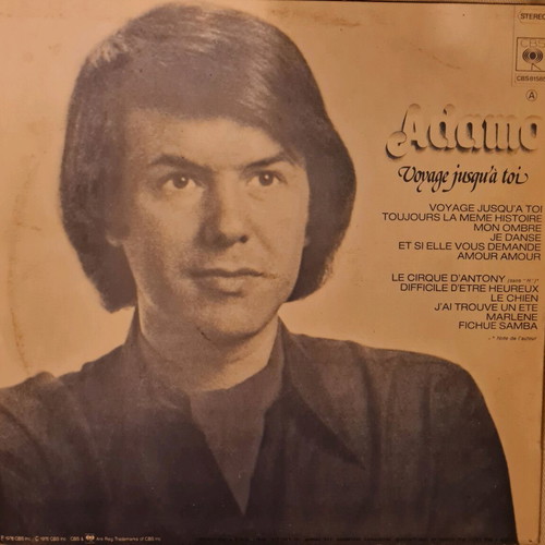 Vinyl Adamo Voyage Jusqu'a Toi CBS 1976 like new