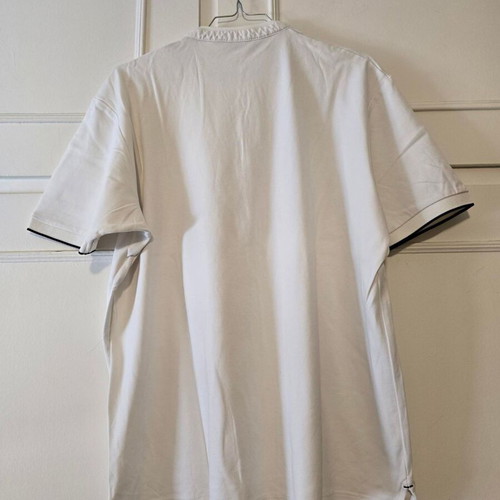 Zara men's polo shirt with Mao collar, white, size L