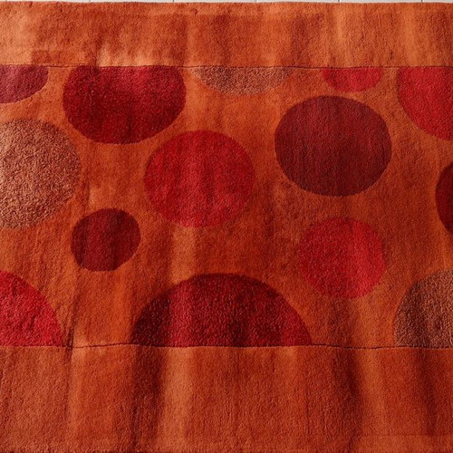 Royal Carpet wool rug used with modern geometric circle design